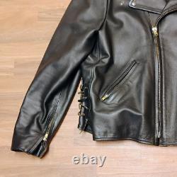 San Diego Leather Jacket Factory Motorcycle Mens Sz 54 withAdjustable Sides RARE