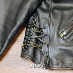 San Diego Leather Jacket Factory Motorcycle Mens Sz 54 withAdjustable Sides RARE