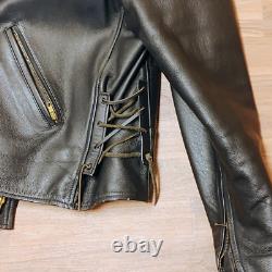 San Diego Leather Jacket Factory Motorcycle Mens Sz 54 withAdjustable Sides RARE