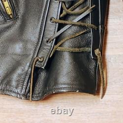 San Diego Leather Jacket Factory Motorcycle Mens Sz 54 withAdjustable Sides RARE