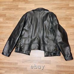 San Diego Leather Jacket Factory Motorcycle Mens Sz 54 withAdjustable Sides RARE