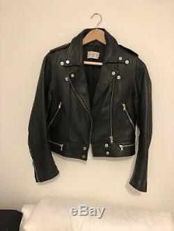 Sandro Buttery Soft Leather Biker Jacket Size 1