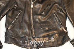 Sandro Paris Black Leather Zip & Belted Biker Padded Jacket Coat Mens Large L