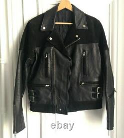 Sandro Suede/Leather Biker Jacket