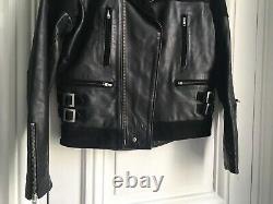 Sandro Suede/Leather Biker Jacket