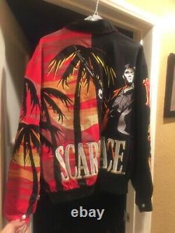 Scarface All Over Print Jacket Size S Mens Black/Orange/Red Palm Jeff Hamilton