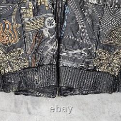 Scarface Mens Leather Jacket Black 6XL Embroidered Tony Montana Al Pacino VTG