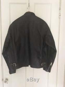 Schott 141 Black Leather Cafe Racer Men's Motorcycle Jacket Liner Size 46 L/XL