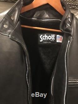 Schott 141 Classic Cafe Racer Leather Motorcycle Jacket Size 48 New, Never Worn