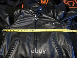 Schott 141 Classic Racer Leather Motorcycle Jacket mens size 44 black made in US