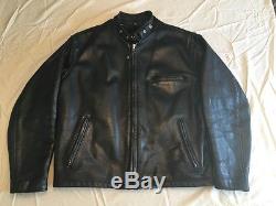 Schott 141 Leather Motorcycle Jacket, Size 46R