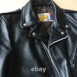 Schott 618 leather motorcycle riders Jackets 36 size M color black steerhide