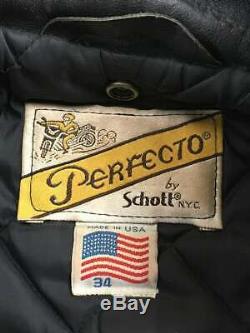 Schott 618 perfecto double leather jacket 34 racer motorcycle steerhide