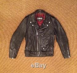 Schott 626 Black Double Star Size Small Leather Jacket
