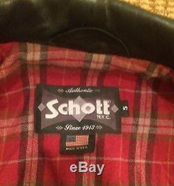 Schott 626 Black Double Star Size Small Leather Jacket