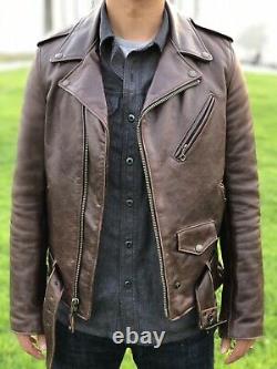 Schott 626 Perfecto Brown Cowhide Leather Jacket Size S