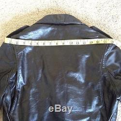 Schott 626 XS 34 Black Lightweight Fitted Cowhide Motorcycle Jacket Double Rider