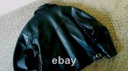 Schott 630 Leather Jacket Black Tagged 44 Zip Out Liner Highwayman Not Aero