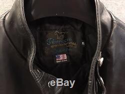 Schott 641HH black horsehide leather motorcycle jacket size 38