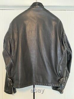 Schott 641 Cafe Racer Steerhide Black Leather Motorcycle Jacket Size 44 (Large)