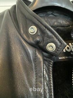 Schott 641 Cafe Racer Steerhide Black Leather Motorcycle Jacket Size 44 (Large)