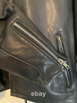 Schott 641 Cafe Racer Steerhide Black Leather Motorcycle Jacket Size 44 (Large)