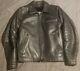 Schott 642 Single Rider Black Leather Motorcycle Jacket With Fur Lining