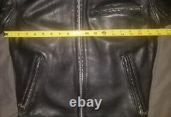 Schott 642 Single Rider Black Leather Motorcycle Jacket With Fur Lining