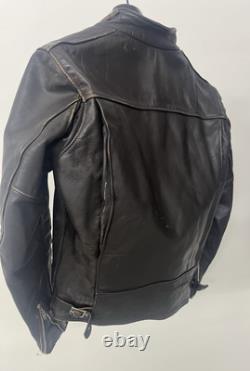 Schott 657 Cafe Racer steerhide Bike Jacket Brown Late70-80 Size 38