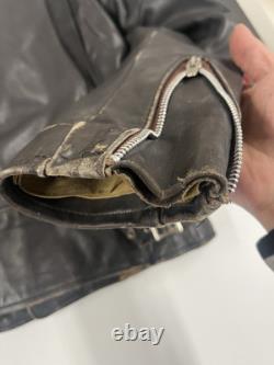 Schott 657 Cafe Racer steerhide Bike Jacket Brown Late70-80 Size 38