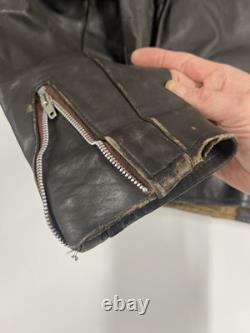 Schott 657 Cafe Racer steerhide Bike Jacket Brown Late70-80 Size 38