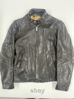 Schott 657 Cafe Racer steerhide Bike Jacket Brown Late70-80 Size 38