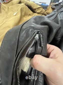 Schott 657 Cafe Racer steerhide Bike Jacket Brown Late70-80 Size 38