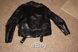 Schott Black Leather Perfecto Motorcycle Jacket Vintage Classic Men 44