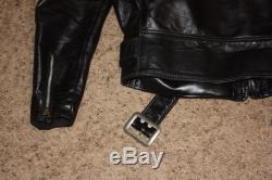 Schott Black Leather Perfecto Motorcycle Jacket Vintage Classic Men 44
