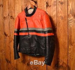 Schott British Riders Cowhide Vintage Cafe Motorcycle Biker Leather Jacket 42-l