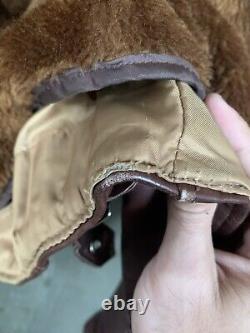 Schott Brown Leather Cafe Racer Motorcycle Jacket with Zip out Liner