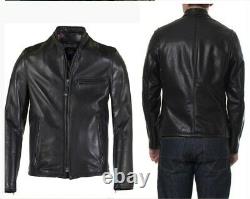Schott Cafe Racer Leather Jacket model 530 Black Men's XL MSRP $850