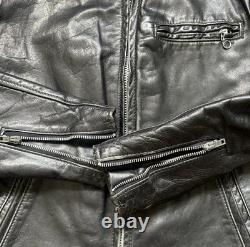 Schott Cafe Racing Jacket NYC True Vintage Leather Jacket 70s Sz M/S