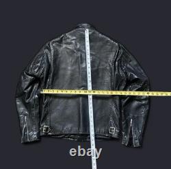 Schott Cafe Racing Jacket NYC True Vintage Leather Jacket 70s Sz M/S