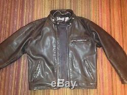 Schott Classic Racer Leather Motorcycle Jacket with Liner Style 141 (Size 40)