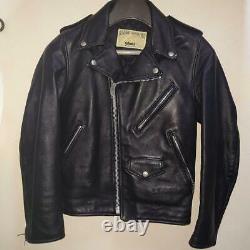 Schott Horsehide Leather Double Riders Jacket Blouson Men Black Biker From Japan