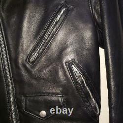 Schott Horsehide Leather Double Riders Jacket Blouson Men Black Biker From Japan