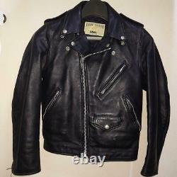 Schott Horsehide Leather Double Riders Jacket Blouson Men Black Biker From Japan