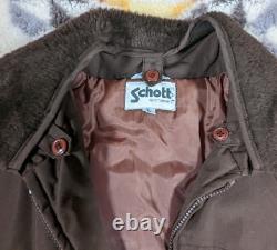 Schott L Fur Trim Filled WWII Military Lined Parka Puffer Jacket