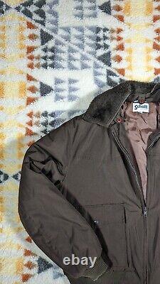 Schott L Fur Trim Filled WWII Military Lined Parka Puffer Jacket