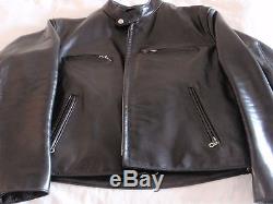 Schott Legendary Black Leather Motorcycle Jacket Size 46 FQHH
