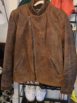 Schott Men's Leather Motorcycle Jacket Style # 508 2XL