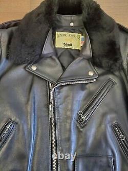 Schott Men's Perfecto Asymmetrical Moto Horsehide Leather Jacket Size 38