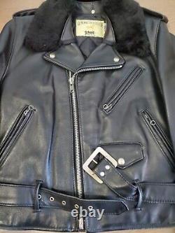 Schott Men's Perfecto Asymmetrical Moto Horsehide Leather Jacket Size 38